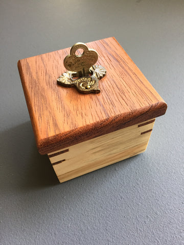 Handmade Wooden Box with Vintage Hardware